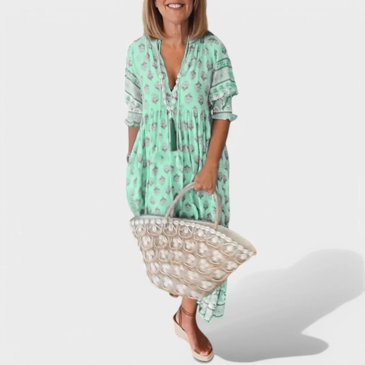 Marlena | Kleid mit V-Ausschnitt und A-Linien-Silhouette - Image 6