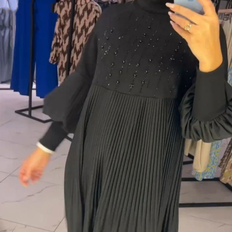 Marlene | Plus-Size Kleid mit Stehkragen und Laternenärmeln - Image 6
