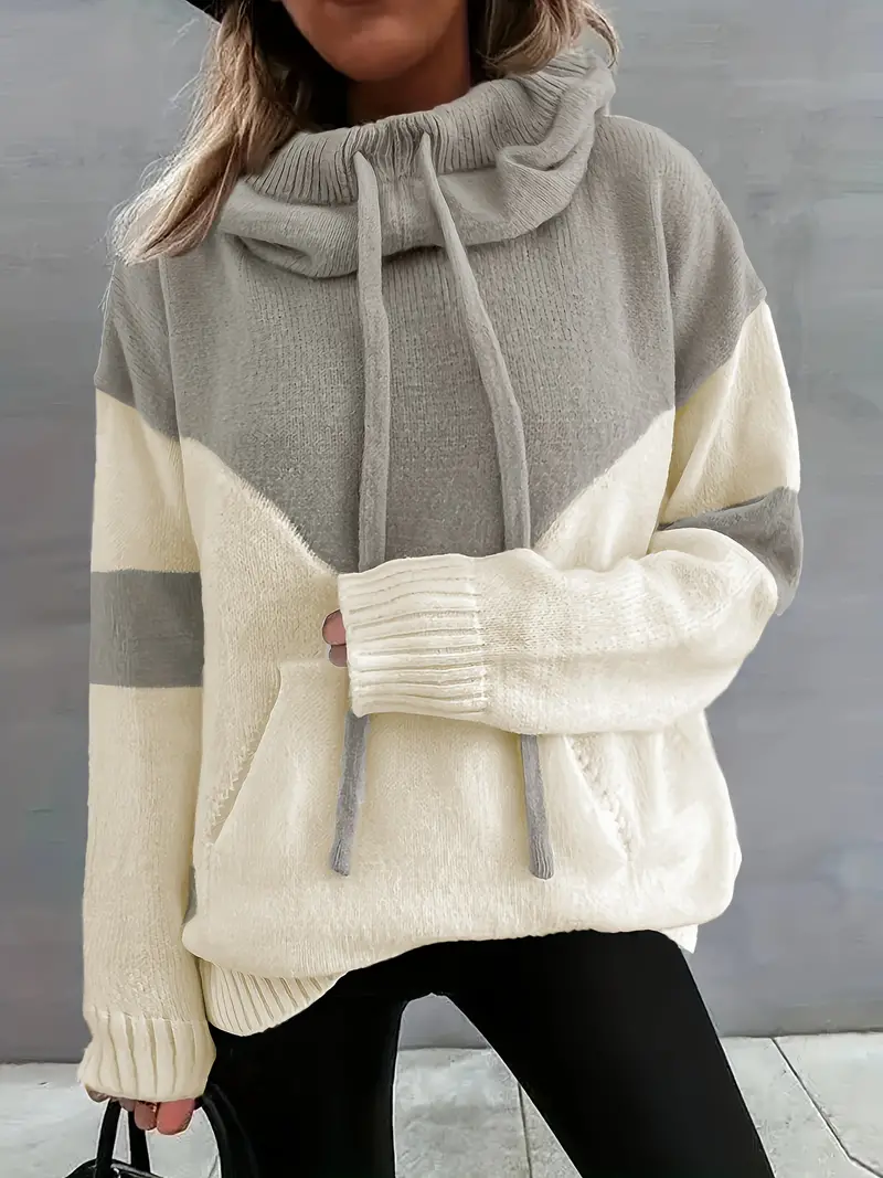 MARLENE - STRICKPULLOVER MIT VERSTELLBARER KAPUZE - Image 3