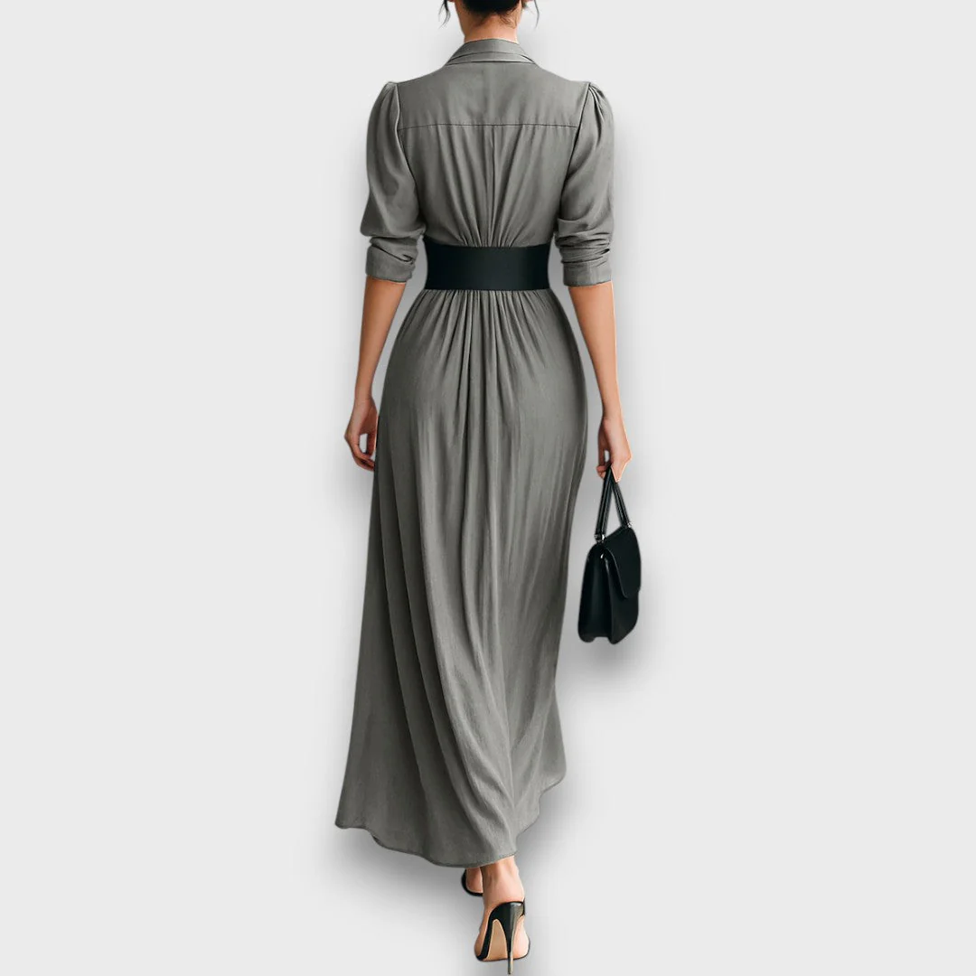 Marlenia – Maxikleid mit Kragen und Bindegürtel - Image 5
