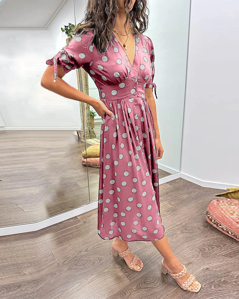 Martha | Retro-Polka-Dot Midi-Kleid