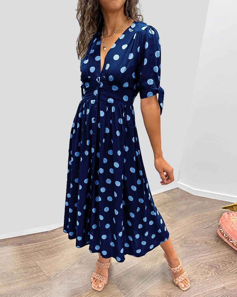 Martha | Retro-Polka-Dot Midi-Kleid - Image 7