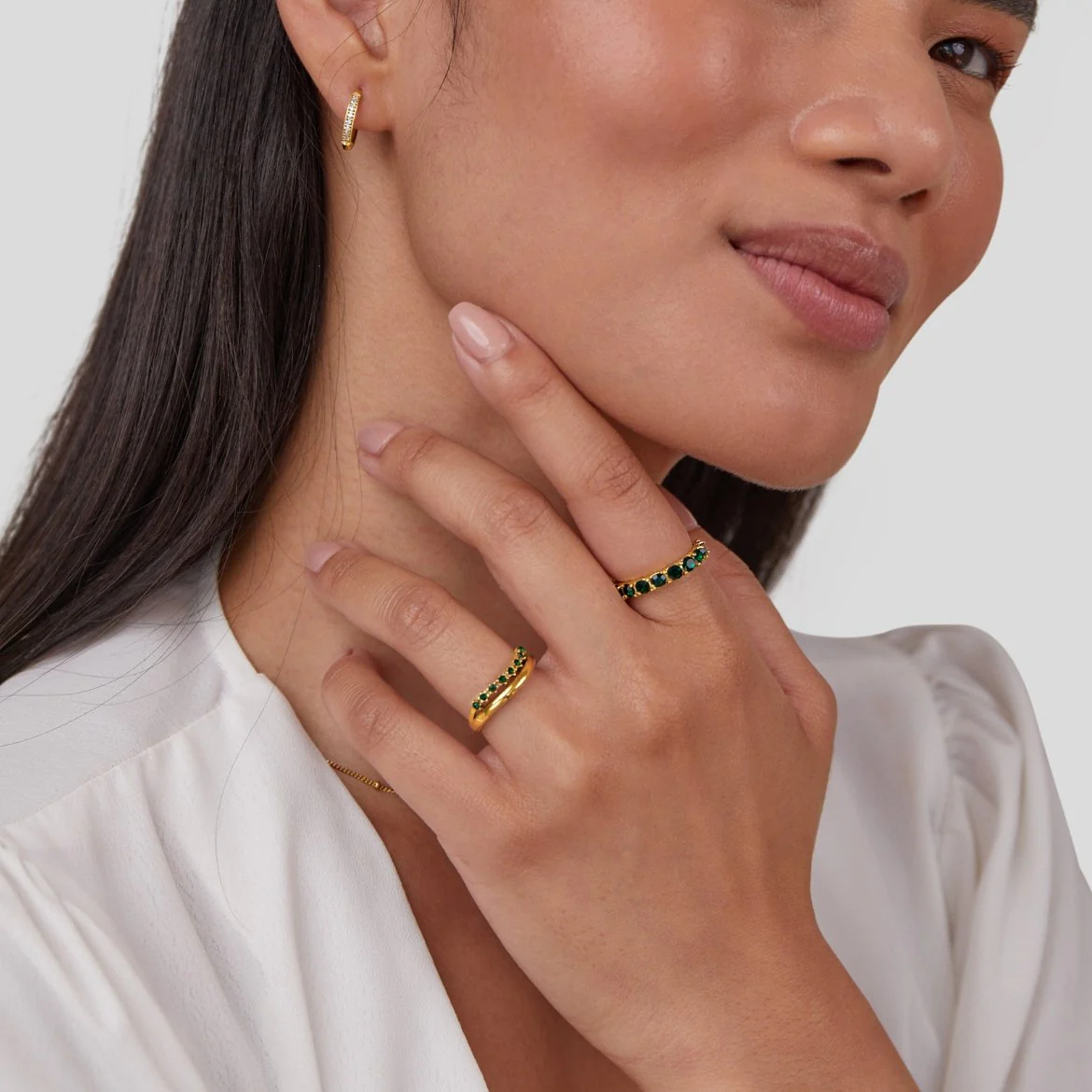 Mary - Smaragdgrüner, geschichteter Ring - Image 5