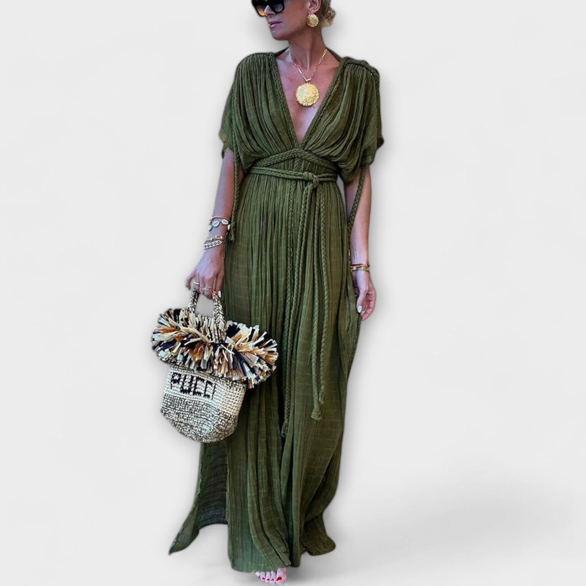 Maxi-Kimono-Kleid im griechischen Stil