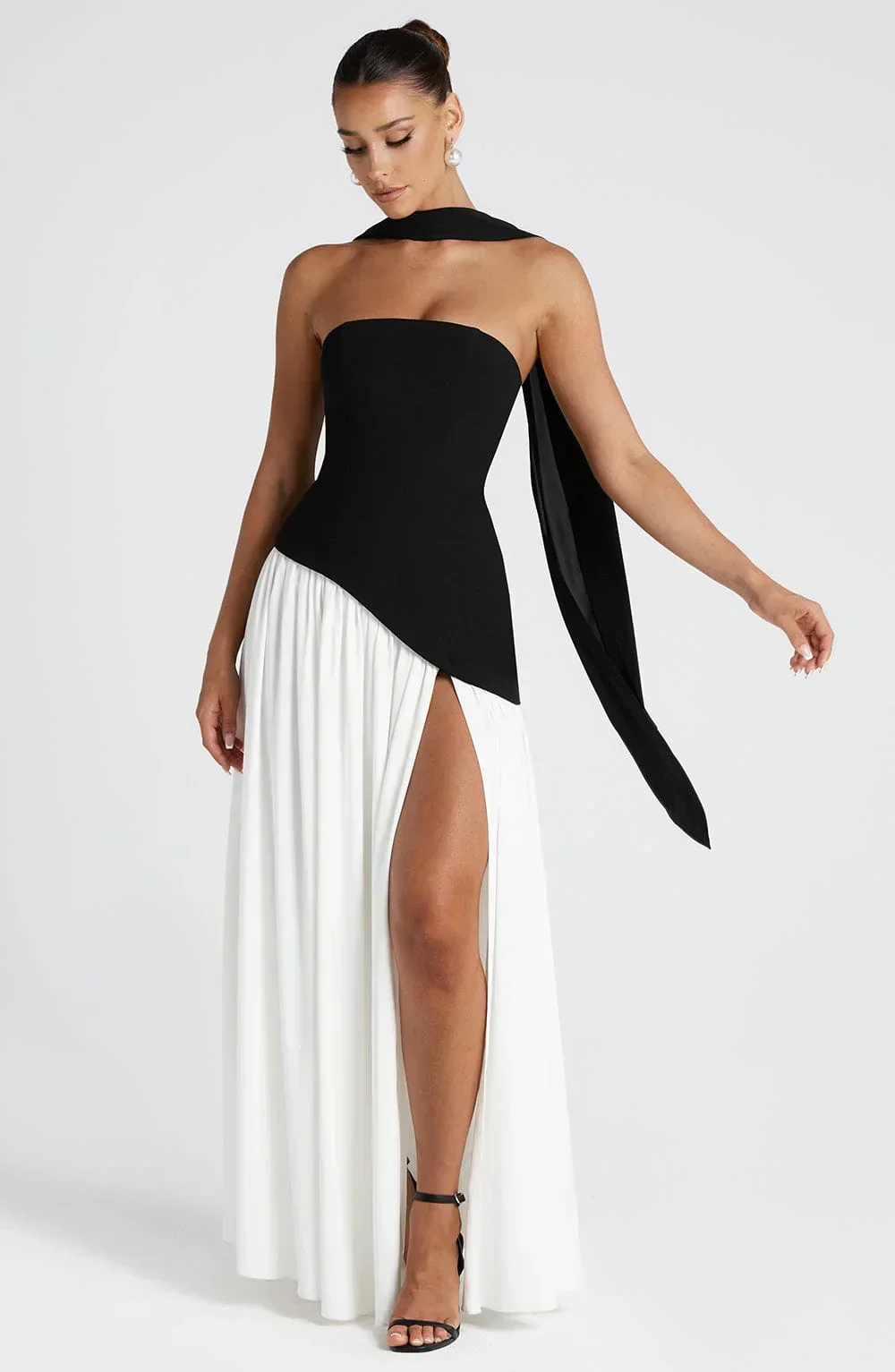 Nathalie | Damen Maxikleid Korsettstil Schaldetail Hoher Schlitz – Korsett Maxi 2026 - Image 13