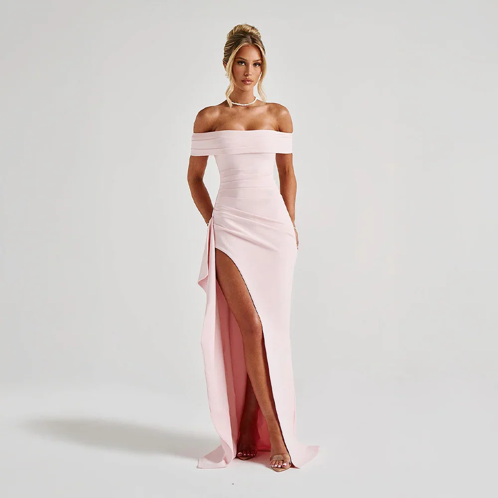 Agnes | Damen Maxikleid Schulterfreis Seitenschlitz – Off-Shoulder Maxi Schlitz 2026 - Image 11