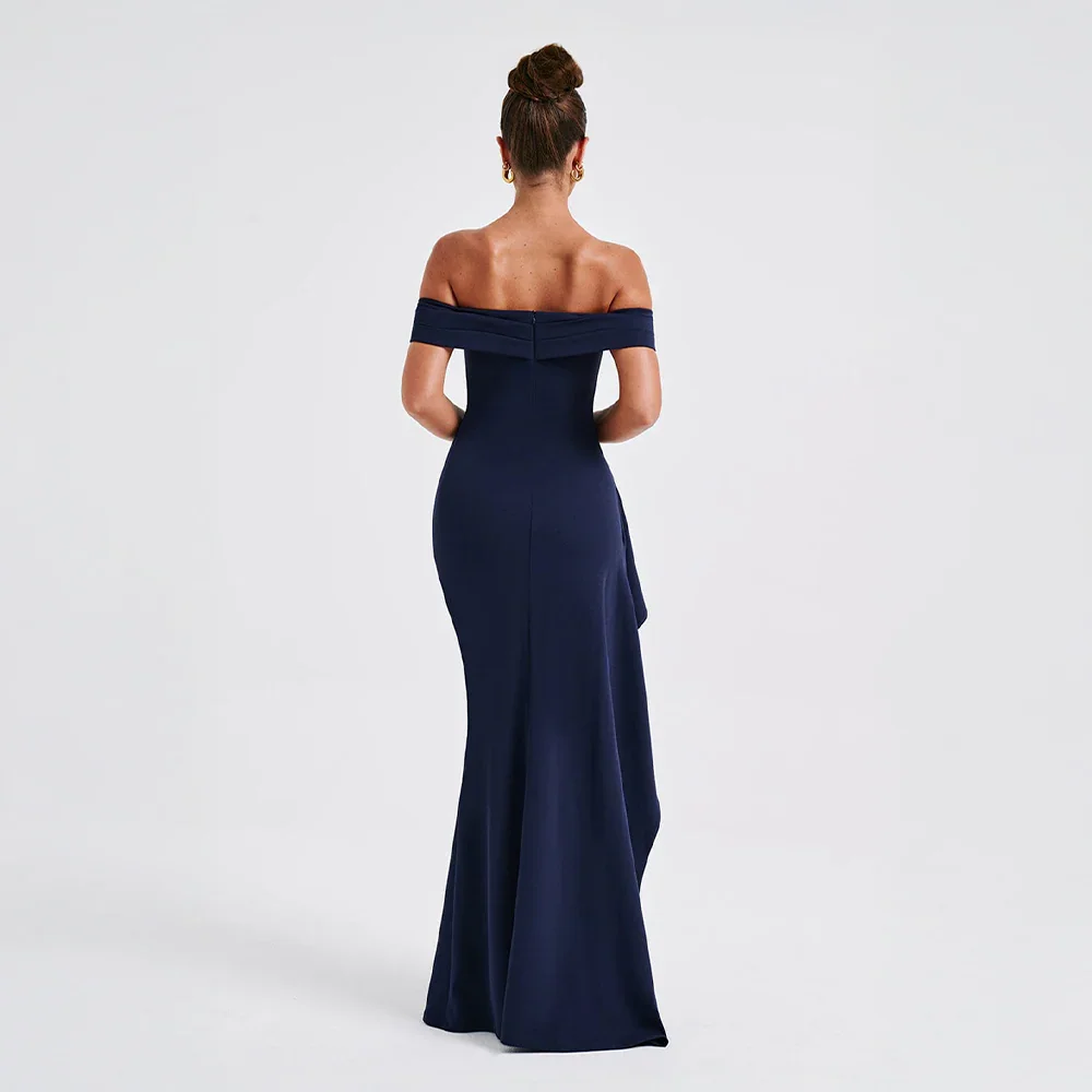 Agnes | Damen Maxikleid Schulterfreis Seitenschlitz – Off-Shoulder Maxi Schlitz 2026 - Image 3