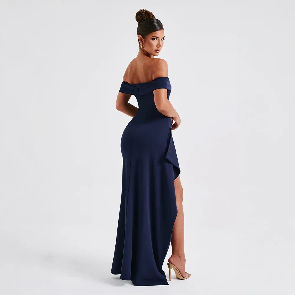 Agnes | Damen Maxikleid Schulterfreis Seitenschlitz – Off-Shoulder Maxi Schlitz 2026 - Image 4