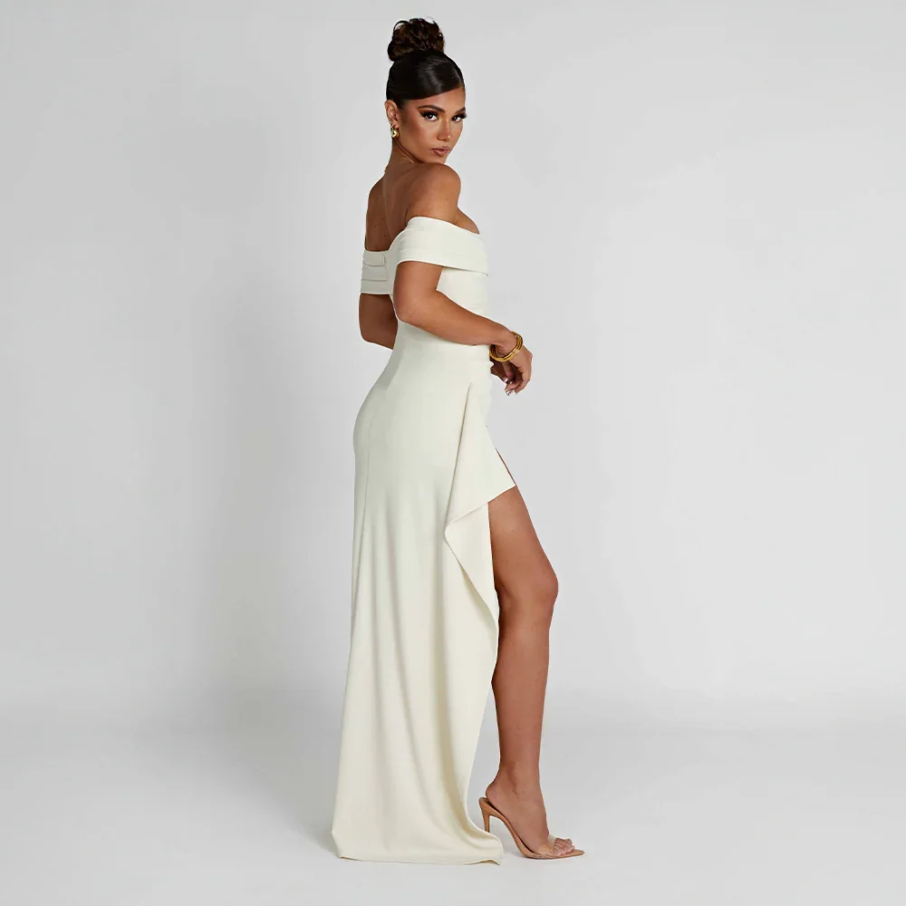 Agnes | Damen Maxikleid Schulterfreis Seitenschlitz – Off-Shoulder Maxi Schlitz 2026 - Image 7