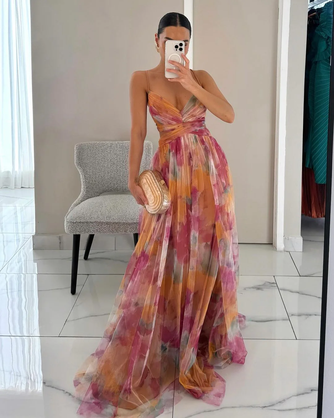 Maxikleid mit Blumendruck für Damen – Elegantes Sommerkleid für besondere Anlässe - Image 9