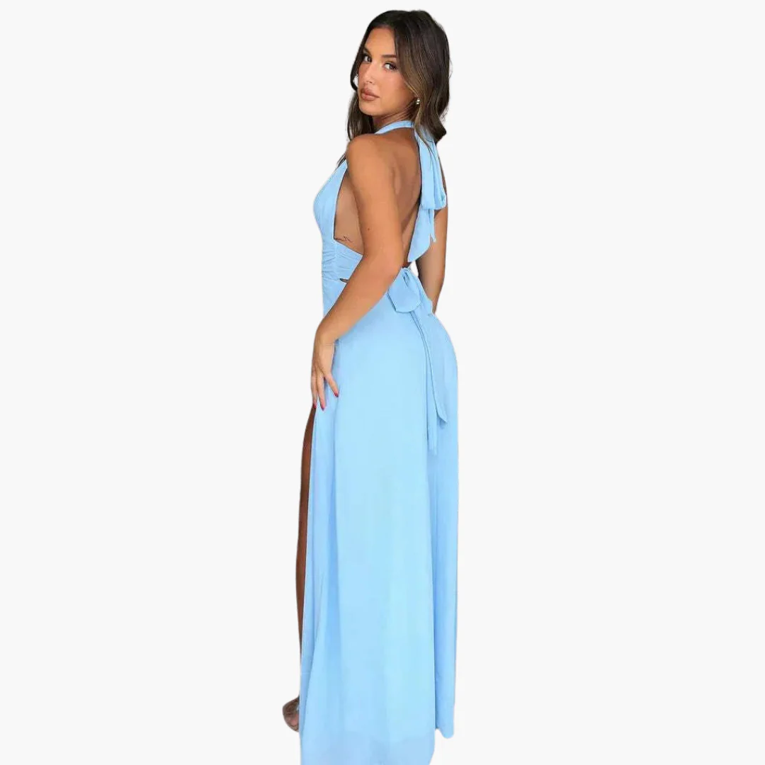 Maxikleid mit Schlitz & Neckholder - Damen Abendmode - Image 11