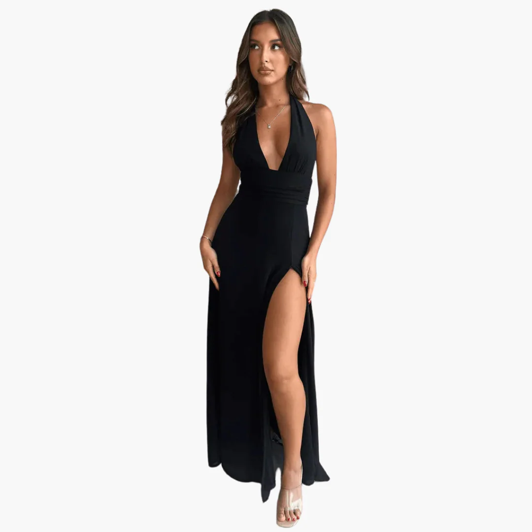Maxikleid mit Schlitz & Neckholder - Damen Abendmode - Image 12
