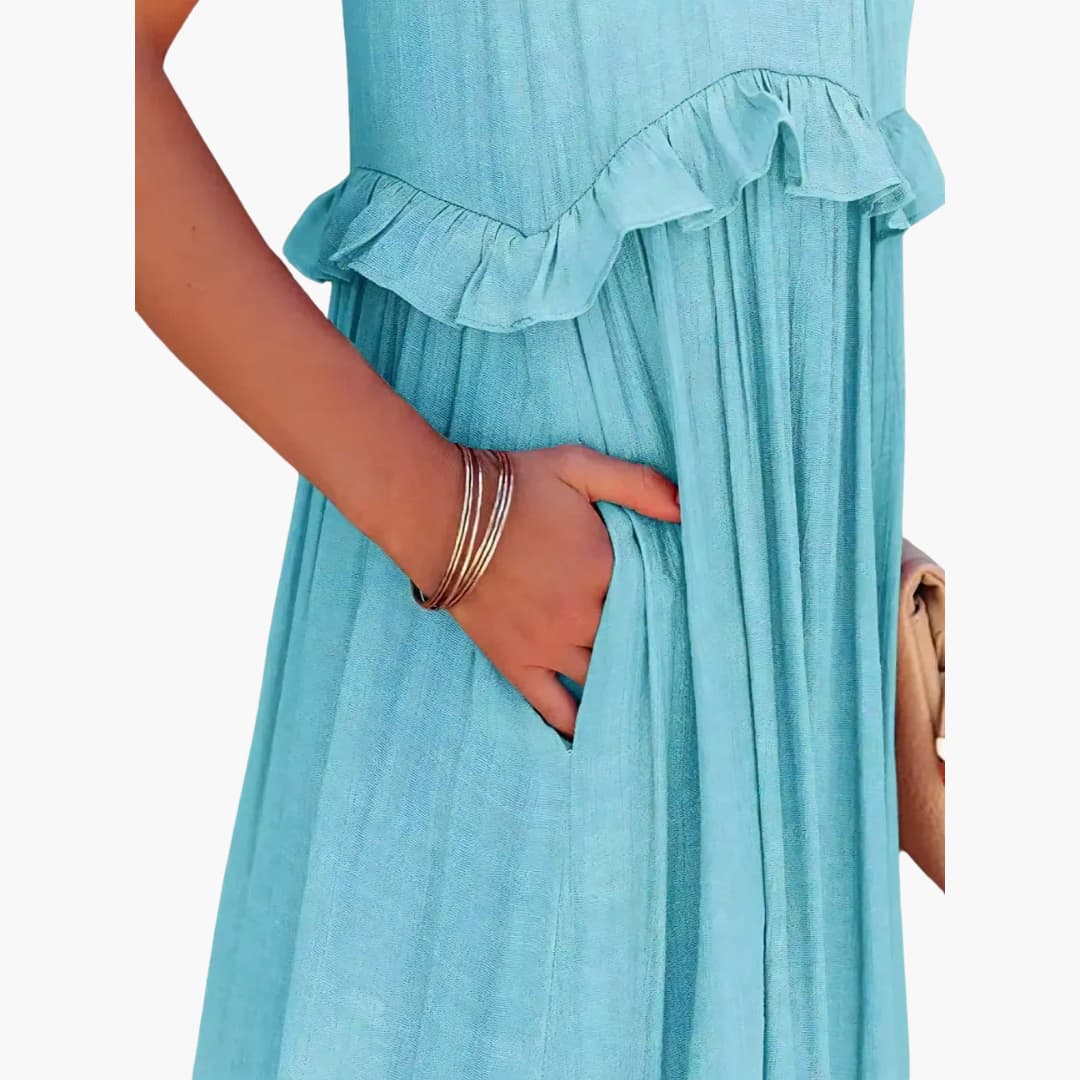 Maxikleid Stufen - Rüschenkleid für Damen, elegant & luftig - Image 9
