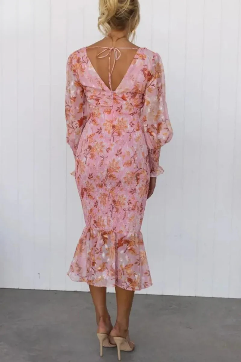 Megan - Midi-Kleid mit Blumenmuster - Image 4