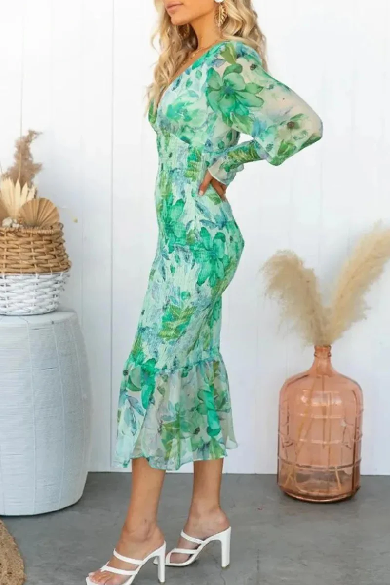 Megan - Midi-Kleid mit Blumenmuster - Image 6
