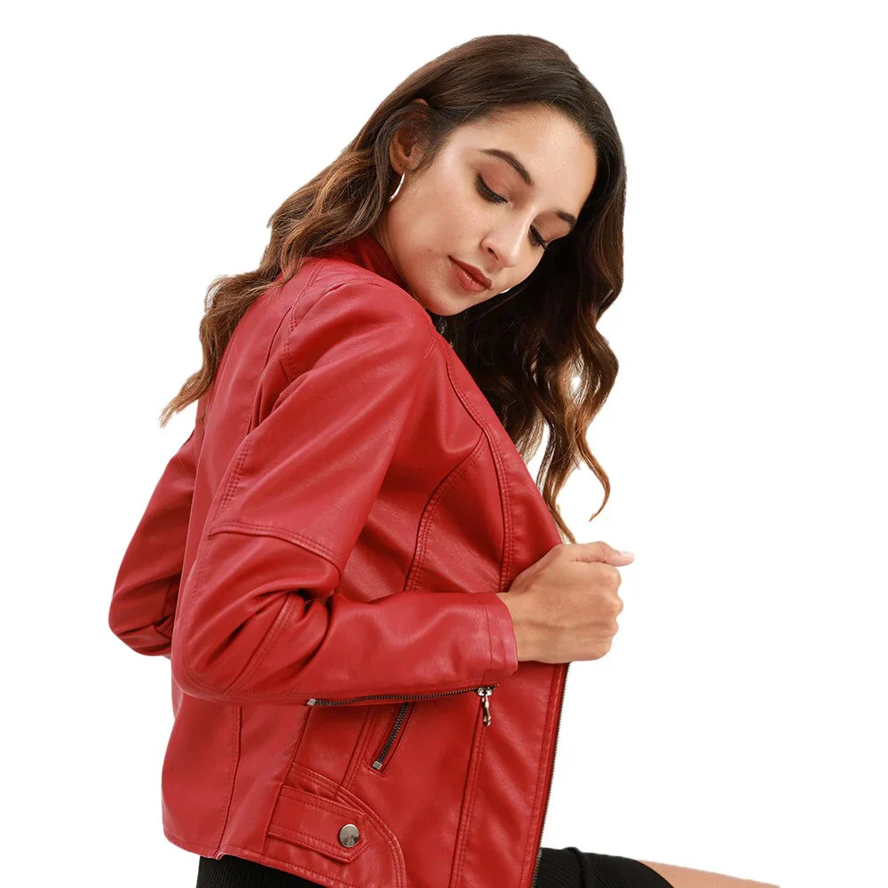 Meli -  damen lederjacke mit mao - Image 5