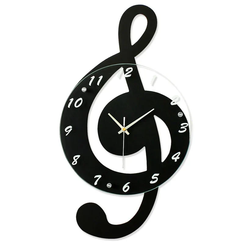 MelodyTime Künstlerische Wanduhr – Musikalisches G-Schlüssel-Design für modernes Interieur