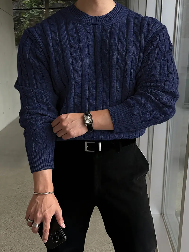 Mergim – Lässiger Strickpullover Mit Langen Ärmeln