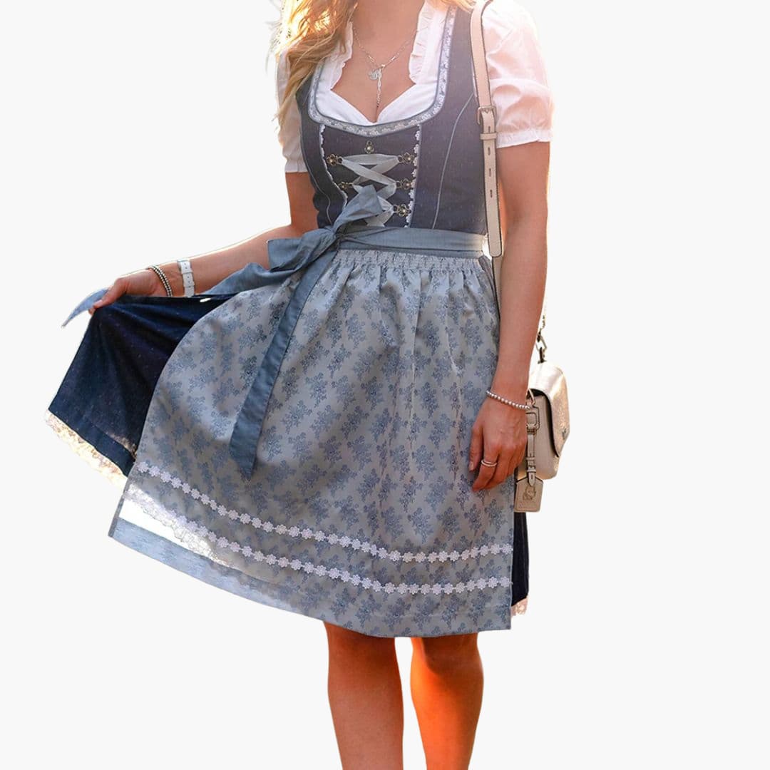 Midi Dirndl kleid mit Schürze für Damen - Oktoberfest 2025 - Image 5