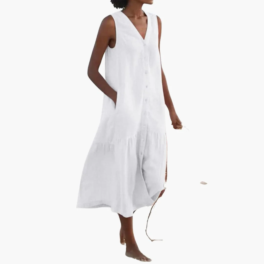 Midi-Kleid mit Knopfleiste für Damen - Sommerliches Shirt Kleid - Image 6