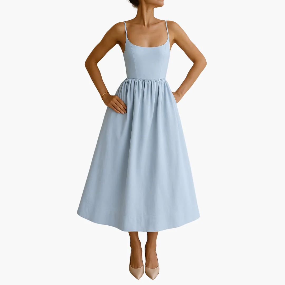 Midikleid Ärmelloses - Sommerkleid für Damen mit Faltenrock - Image 3