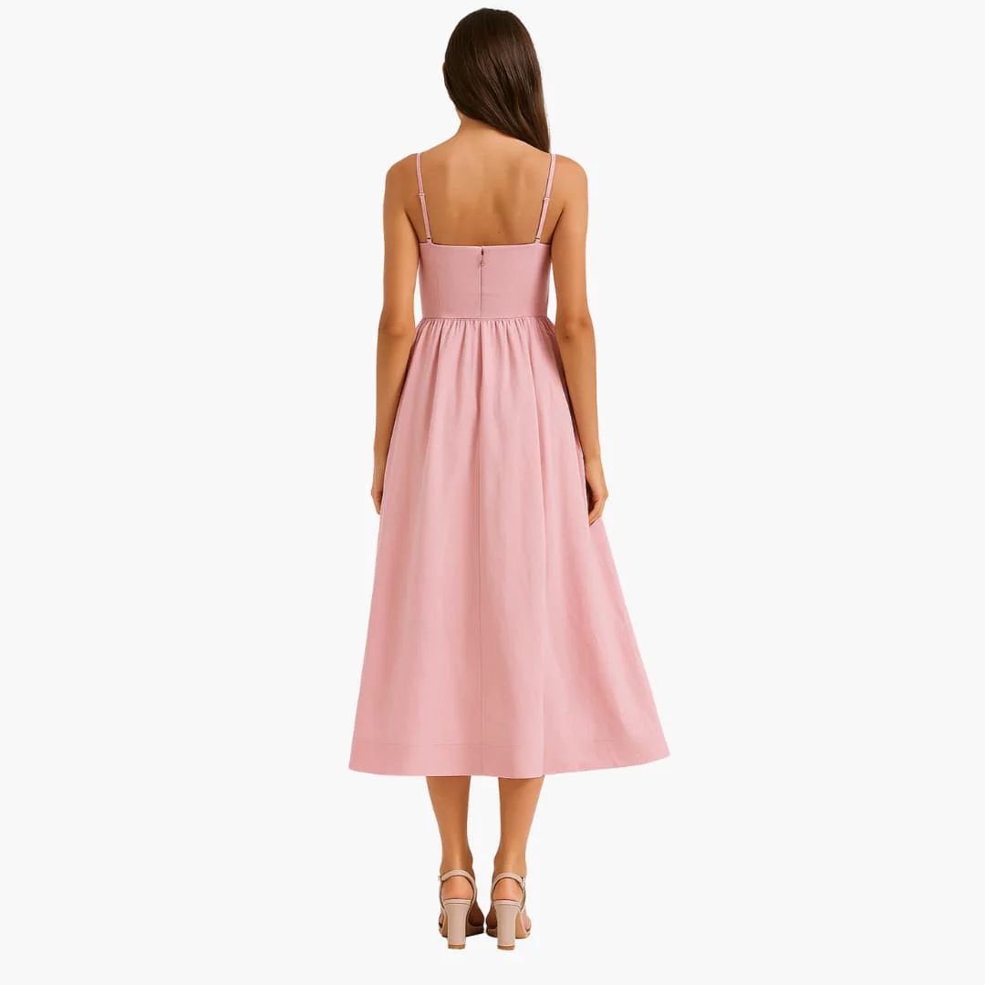 Midikleid Ärmelloses - Sommerkleid für Damen mit Faltenrock - Image 5