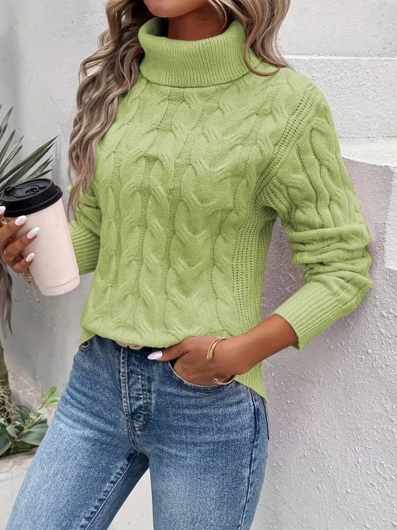 Mila – Rollkragenpullover mit zopfmuster für damen - Image 8