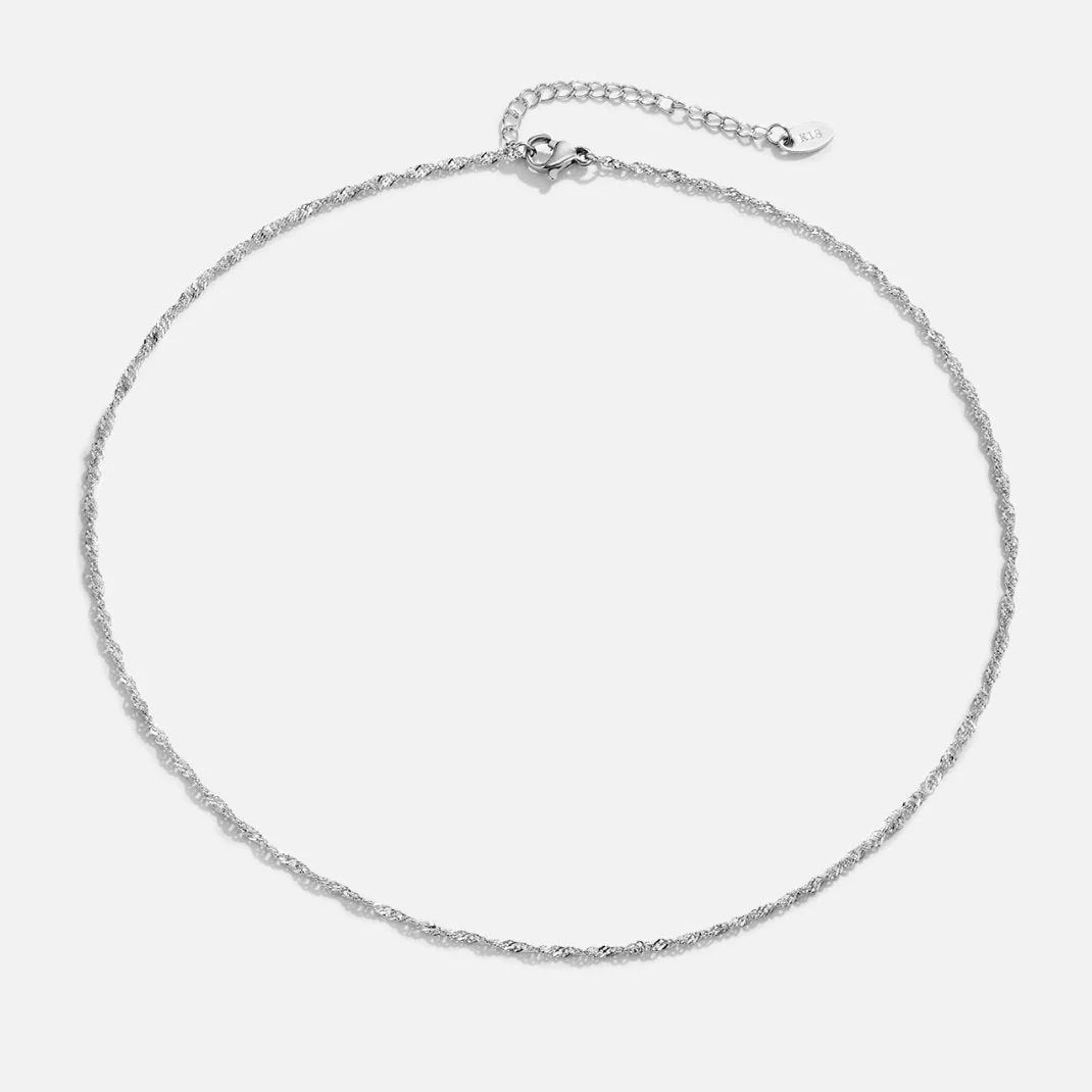 Mila Twist Silber Kettenhalsband - Image 5