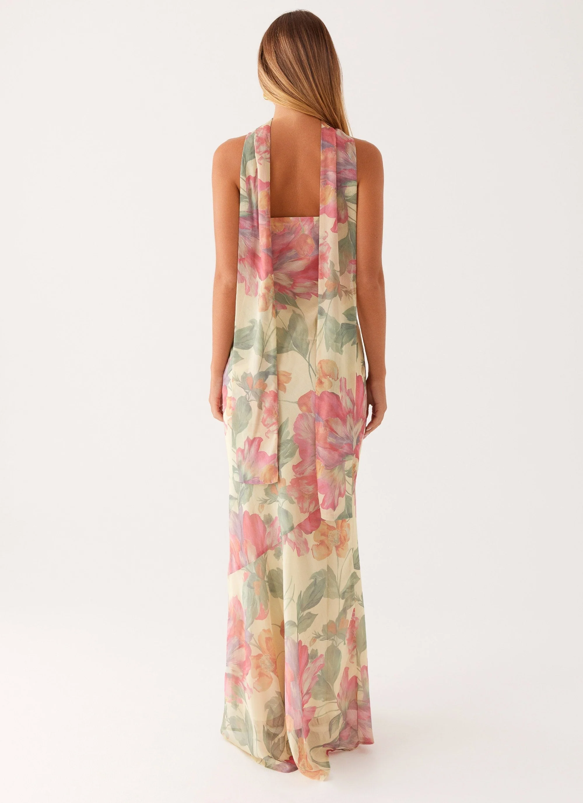 Milena | Langes Blumen-Kleid mit Rückenausschnitt - Image 3