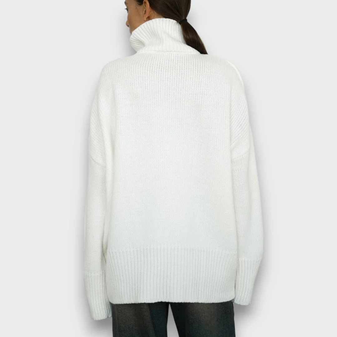 Miles – Minimalistischer Rollkragenpullover in Off-White - Image 2