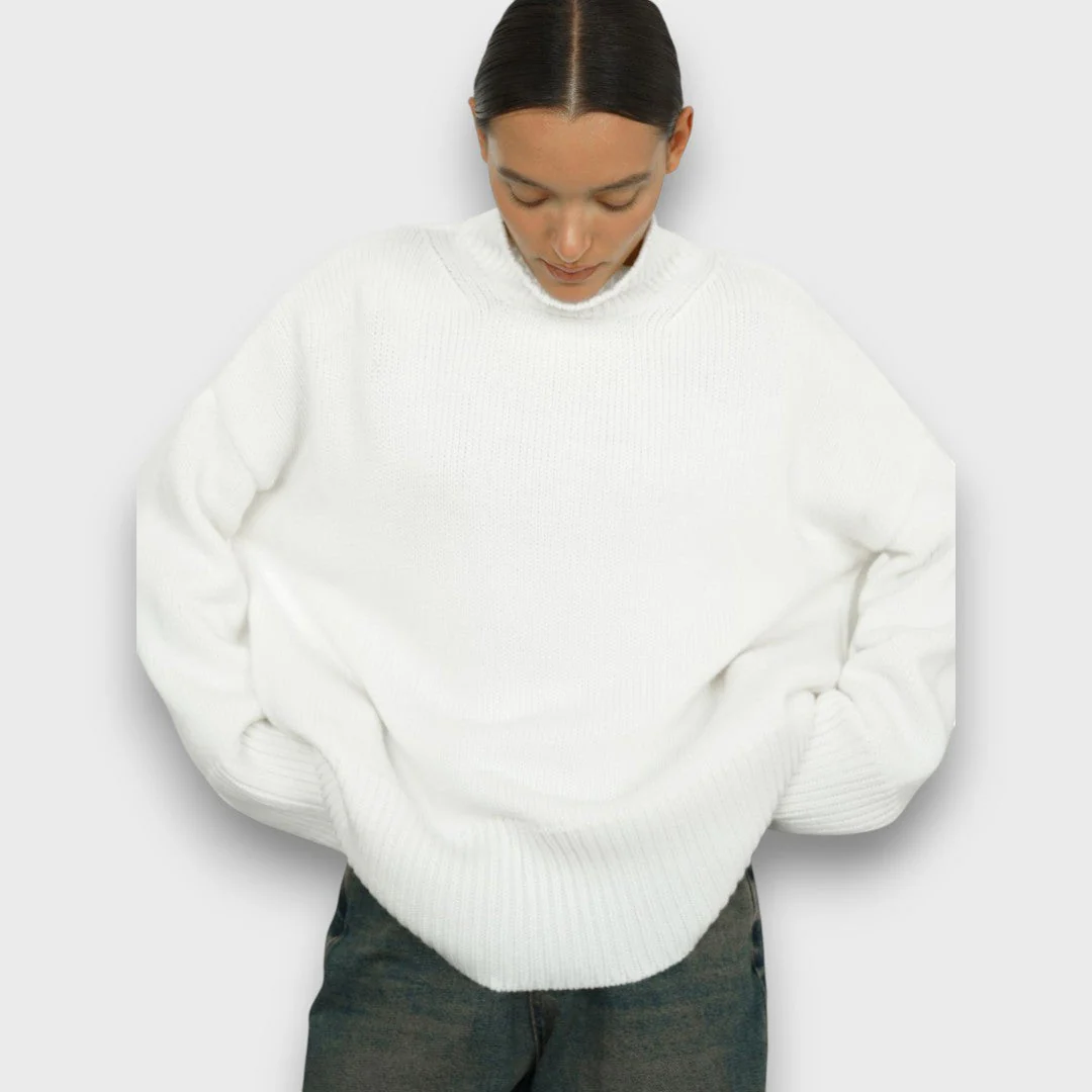 Miles – Minimalistischer Rollkragenpullover in Off-White - Image 3