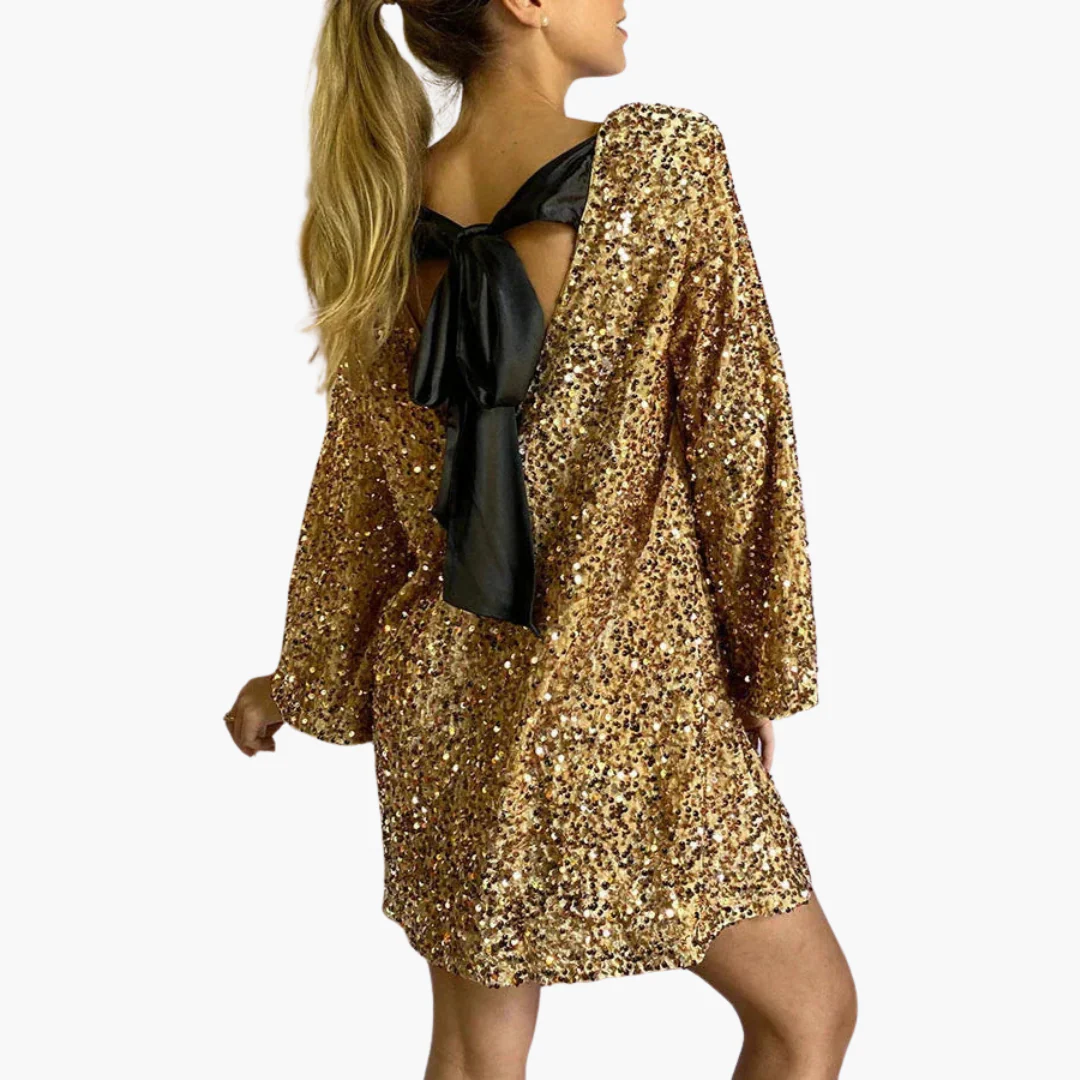 Mini-Kleid für Damen mit Pailletten-Details für besondere Anlässe - Image 2