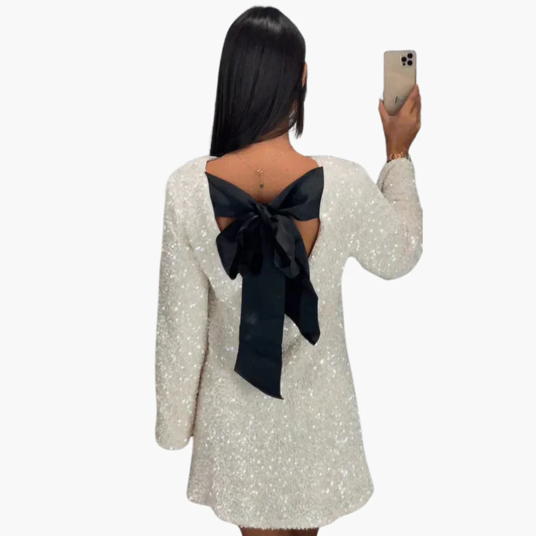 Mini-Kleid für Damen mit Pailletten-Details für besondere Anlässe - Image 6