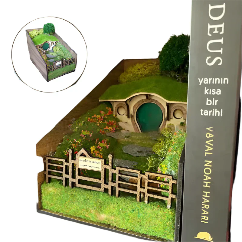 MiniScape Buchstützen – Handgefertigte dekorative Buchhalter mit Mikrolandschaftsdesign - Image 4