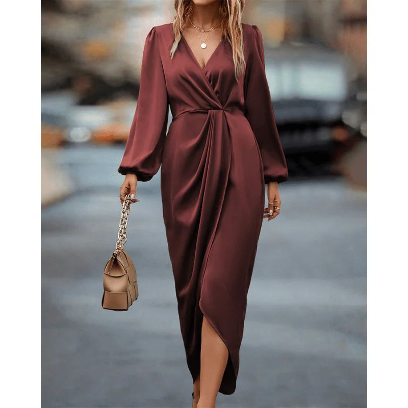 Mira zeitgenössisches langärmliges Midi-Kleid - Image 3