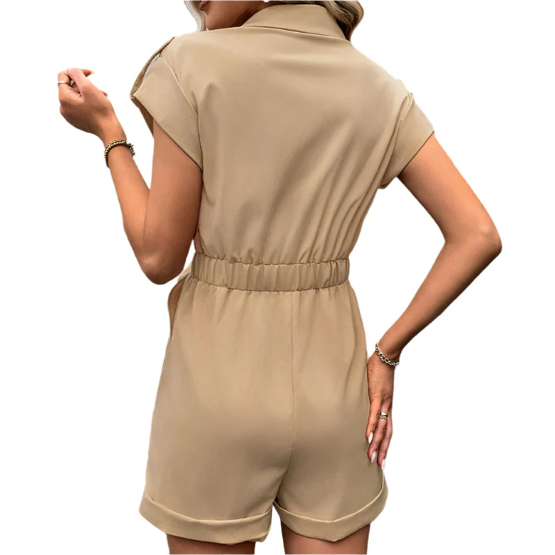 Miranda - Verstellbarer Gürtel und praktische Brusttaschen für Freizeit-Jumpsuit - Image 2