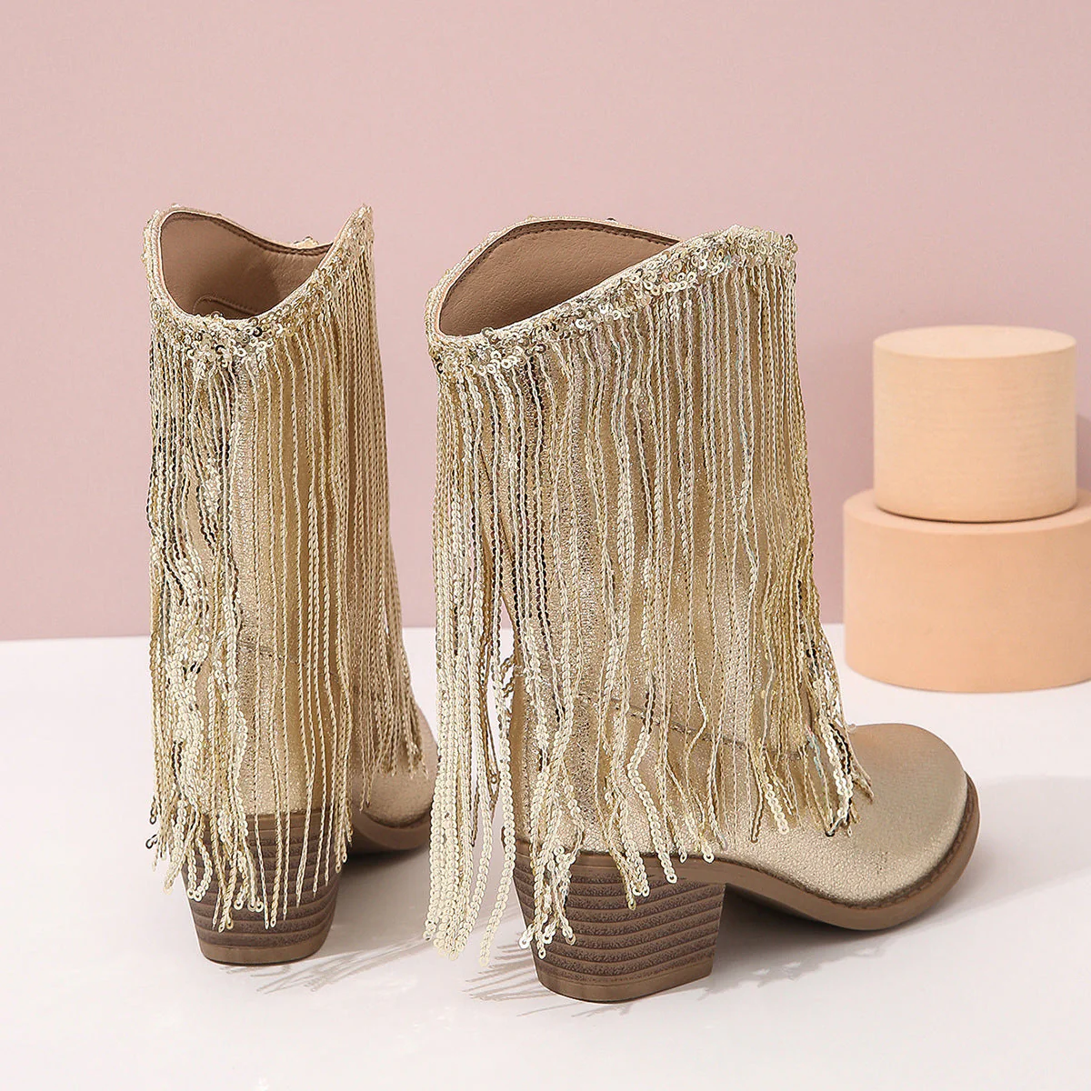 Mittlere Wade Cowboy Stiefel Für Damen| Absatz - Image 3