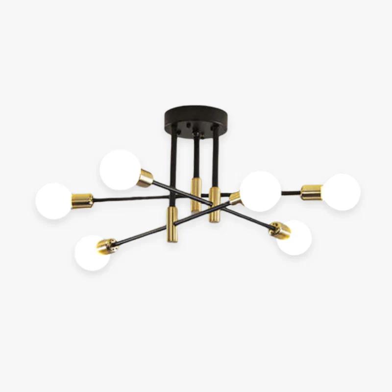 Moderne LED-Deckenleuchte Schwarz und Gold für Wohnzimmer und Schlafzimmer – Warmweiße Beleuchtung 15-20 m²