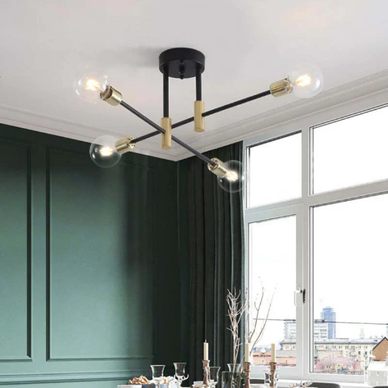 Moderne LED-Deckenleuchte Schwarz und Gold für Wohnzimmer und Schlafzimmer – Warmweiße Beleuchtung 15-20 m² - Image 8