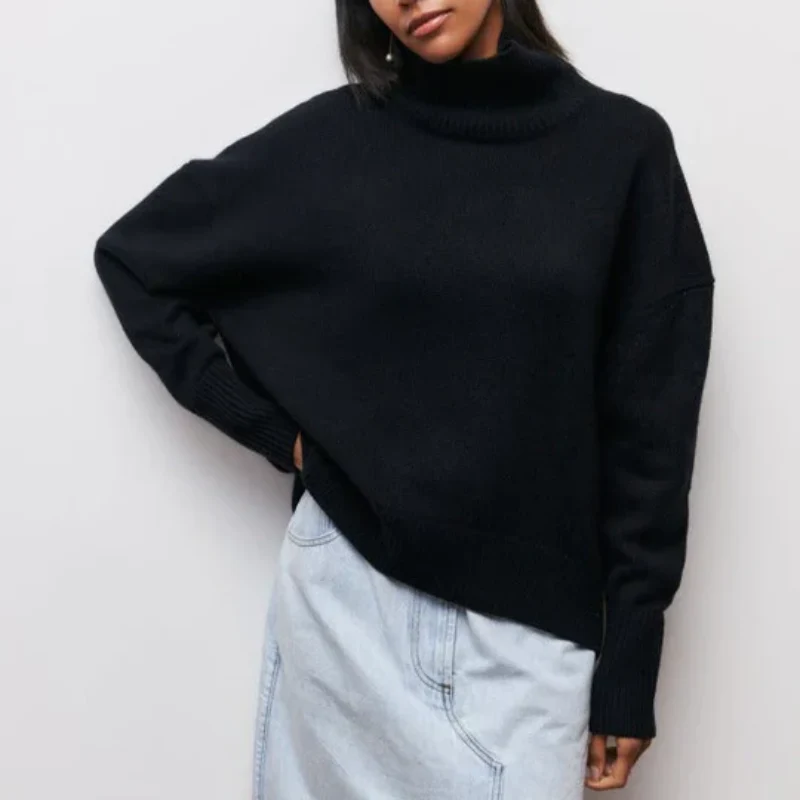 Moderner Pullover in Übergröß für Damen | Rollkragen