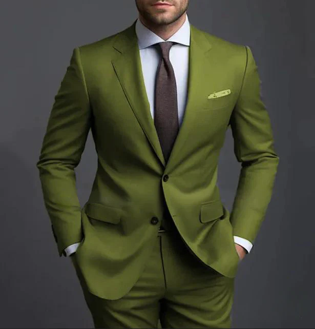 Moderner Slim Fit Hochzeitsgast Anzug für Herren | Grün