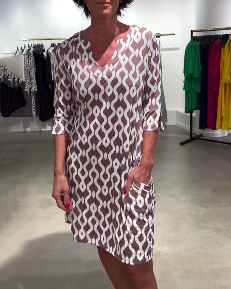 Modessa Midi-Kleid mit modernem Print – Weiche Eleganz für den Alltag - Image 2