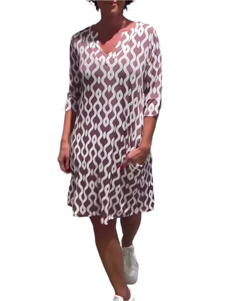 Modessa Midi-Kleid mit modernem Print – Weiche Eleganz für den Alltag - Image 4