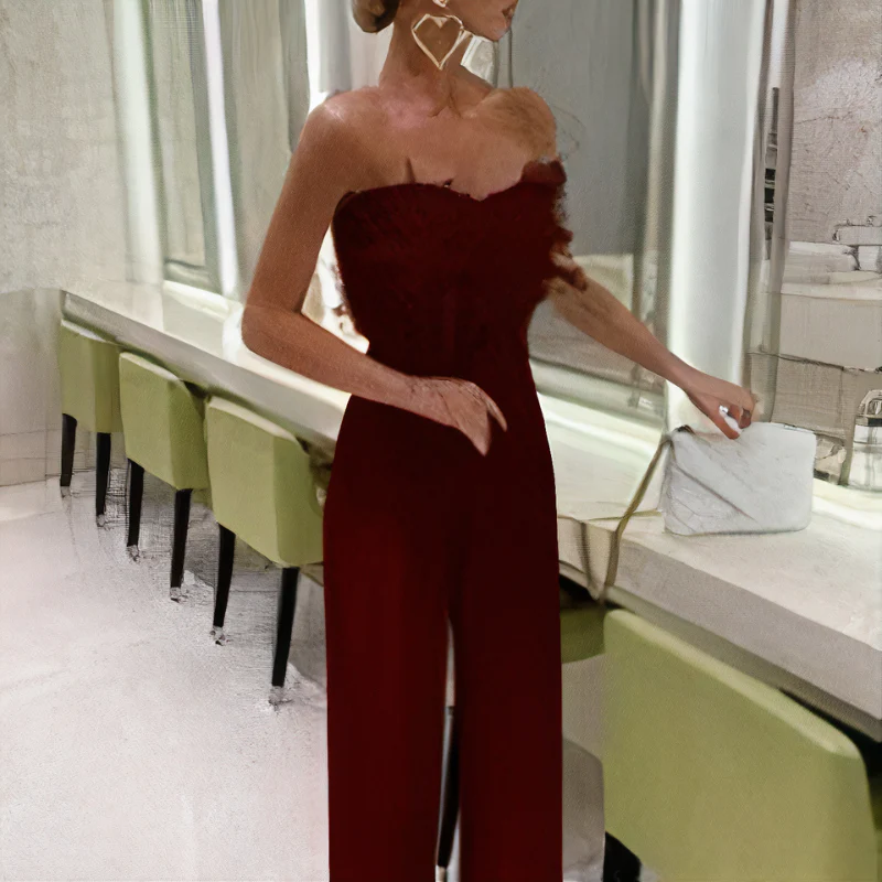 Modischer Pelz- Jumpsuit für Damen | Eleganter - Image 4