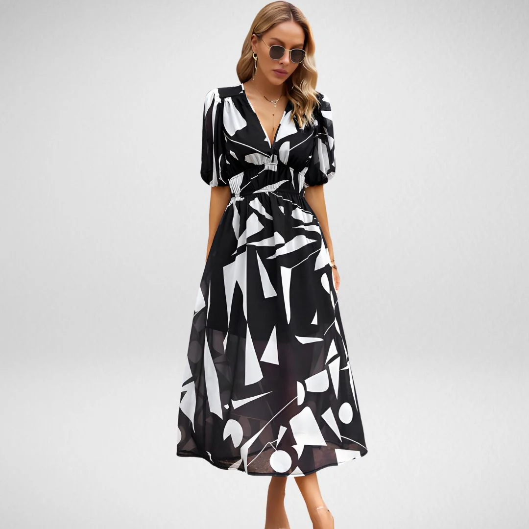 MONIA | CHARMING KLEID MIT V-AUSSCHNITT