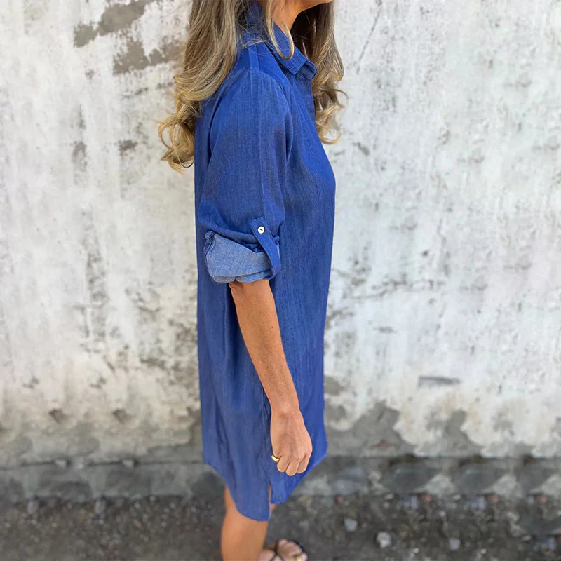 Moniek™ | Bequemes Jeanshemdkleid - Image 3