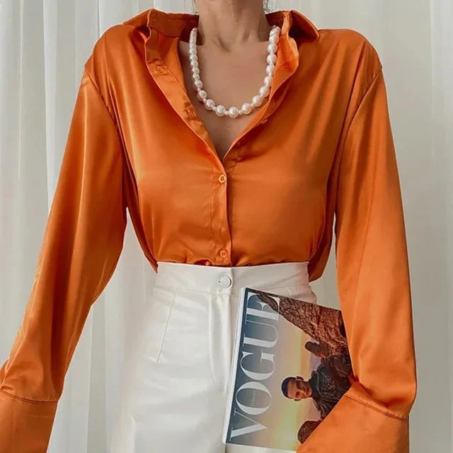 Monika | Luxuriöse Seiden Elegante Bluse