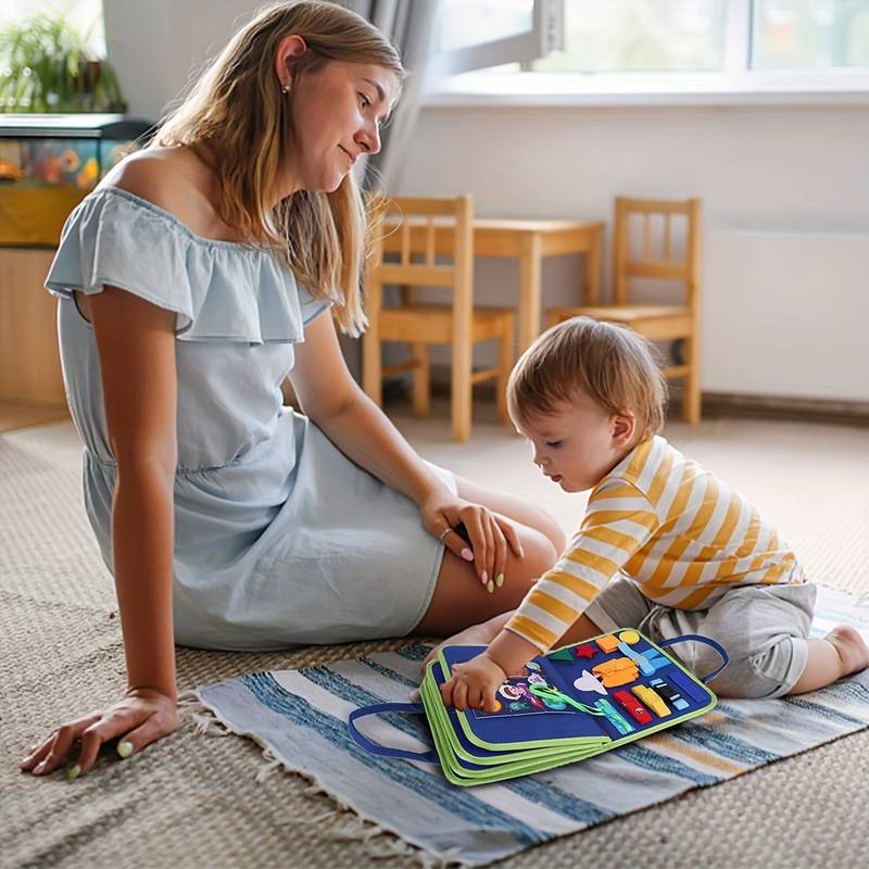 Montessori-Aktivitätsbuch für Kleinkinder von 2-5 Jahren – Interaktives Lernbuch mit Reißverschlüssen, Knöpfen, Schnüren und Übungen zur Feinmotorik - Image 2
