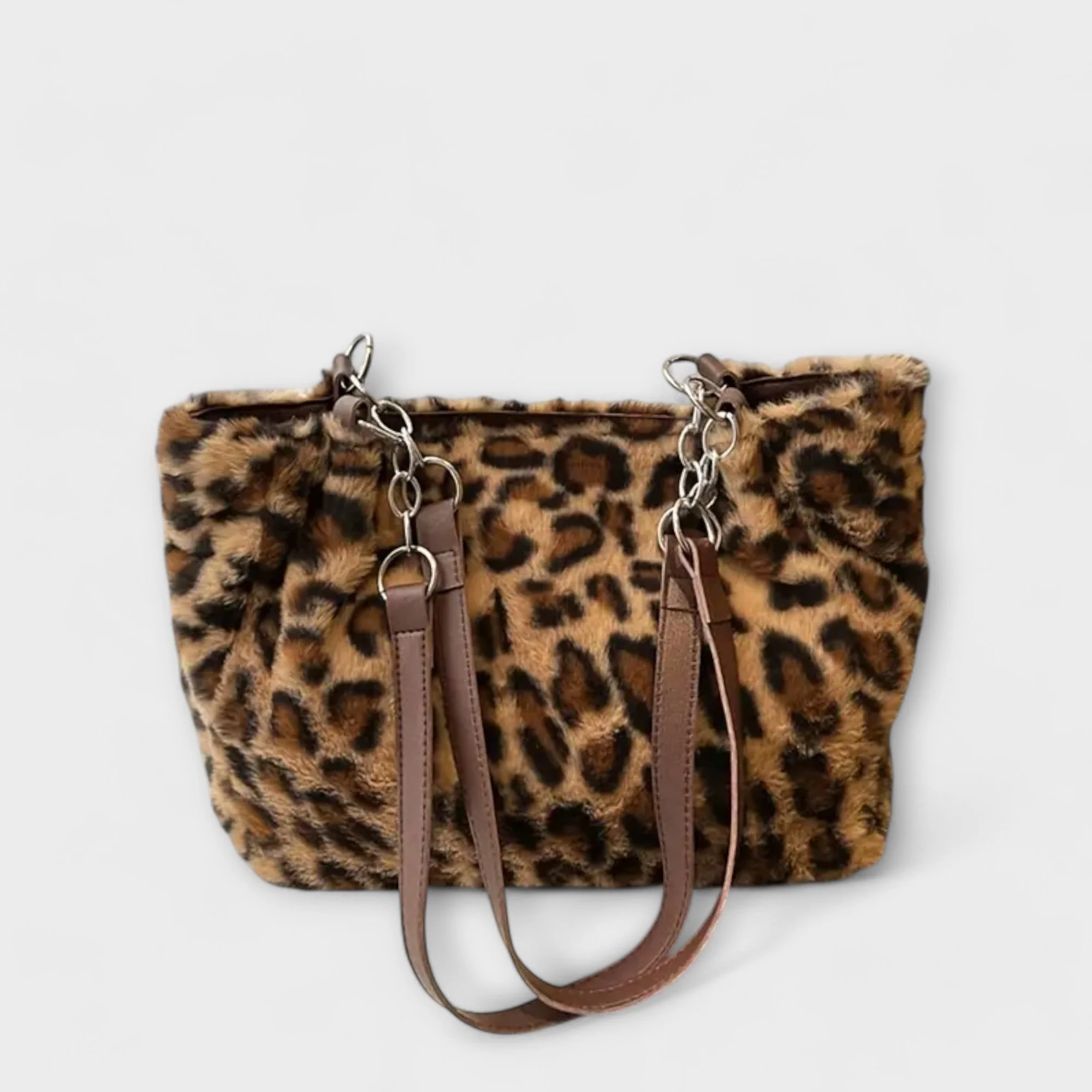 Morwen - Trendy Leopardenfell-inspirierte Tasche aus weichem Kunstpelz - Image 2