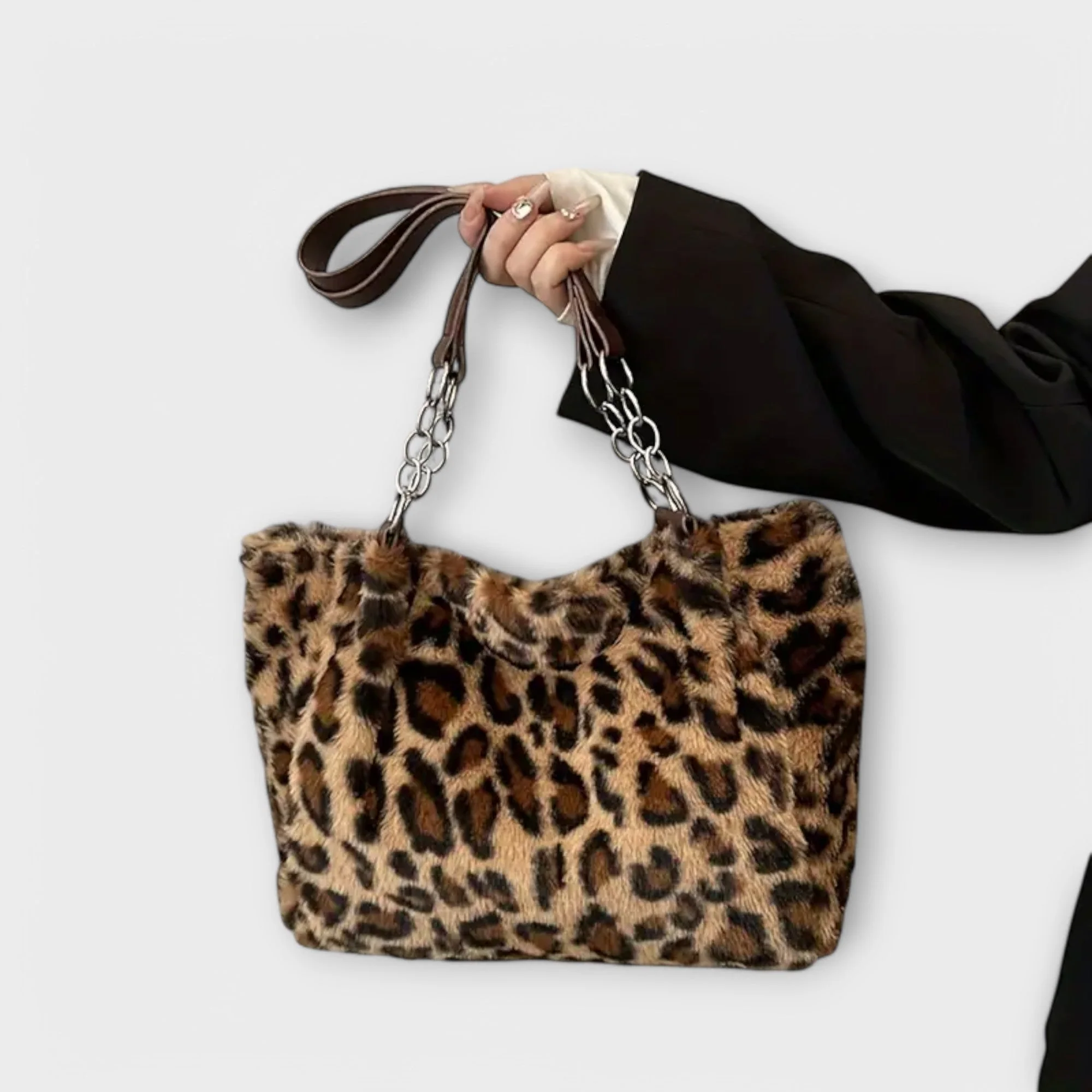 Morwen - Trendy Leopardenfell-inspirierte Tasche aus weichem Kunstpelz - Image 3